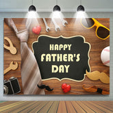 Hölzern Binden Gläser Herz Glücklich Väter Tag Hintergrund für Party Dekor